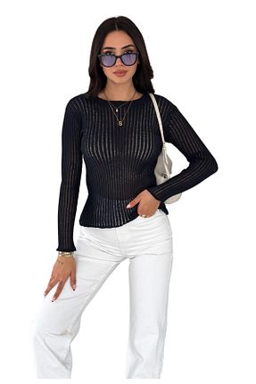 بلوز مشکی زنانه ساده Moda Amore - کد 902155494