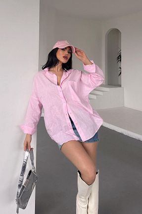 پیراهن صورتی زنانه رگولار İstangül Butik - کد 902185043