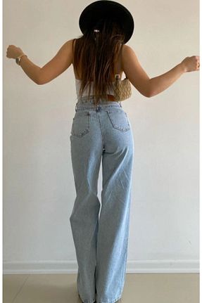 شلوار جین آبی زنانه پاچه گشاد dressmix - کد 902176020