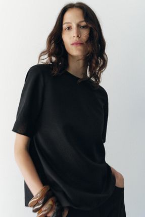 بلوز مشکی زنانه ساده Butik - کد 902177126