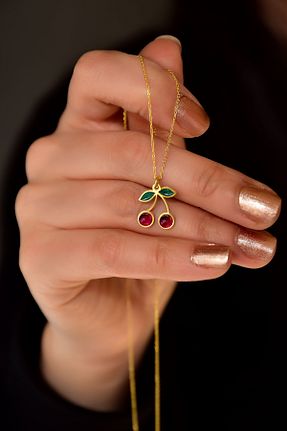 گردنبند نقره طلائی زنانه 925 عیار Papatya Silver - کد 829359708
