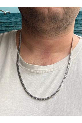گردنبند استیل ( فولاد ) طوسی مردانه استیل (فولاد) Miyoste - کد 897247490