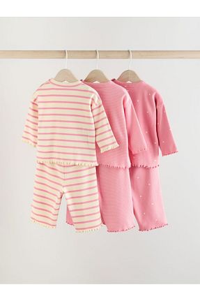 ست بالاتنه و پائین تنه صورتی بچه گانه بافتنی Next Baby - کد 903786485