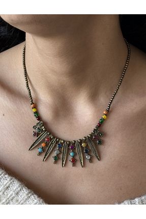 گردنبند جواهر رنگی زنانه ریخته گری dela otantik - کد 901604942