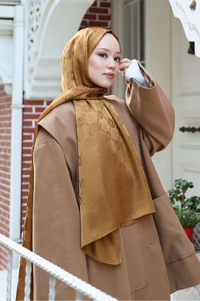 روسری قهوه ای پلی استر Hint İpek - کد 902194011