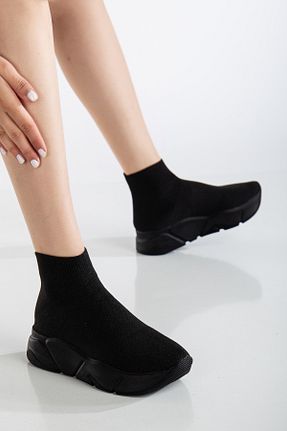 کفش اسنیکر مشکی زنانه بند دار Elisay Moda YÜRÜMEK BIZIMLE GÜZEL - کد 902204777