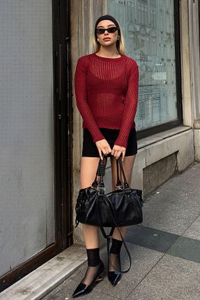 بلوز زرشکی زنانه ساده Swist - کد 902232081