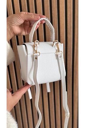 کیف دوشی سفید زنانه چرم مصنوعی çantamgelsin - کد 902235694