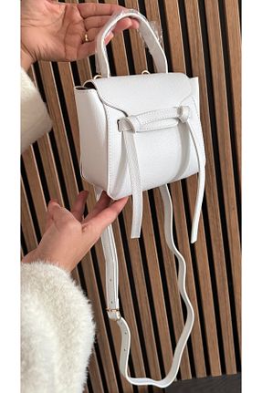 کیف دوشی سفید زنانه چرم مصنوعی çantamgelsin - کد 902235694