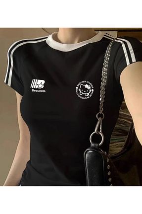 بلوز مشکی زنانه طرح دار Touz Moda - کد 902244018