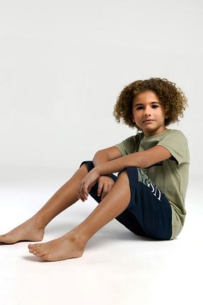 ست بالاتنه و پائین تنه سبز بچه گانه بافت U.S. Polo Assn. - کد 903803768