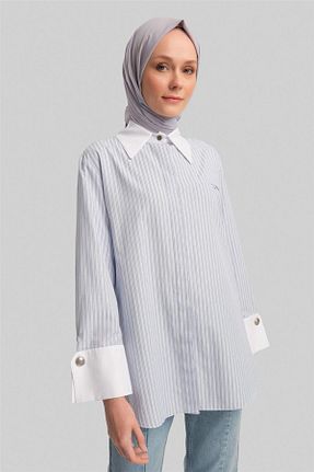 پیراهن حجاب آبی زنانه رگولار Armine - کد 873652406