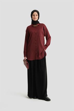 پیراهن حجاب زرشکی زنانه رگولار Armine - کد 888449869