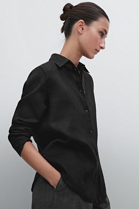 پیراهن مشکی زنانه اورسایز Massimo Dutti - کد 897927302