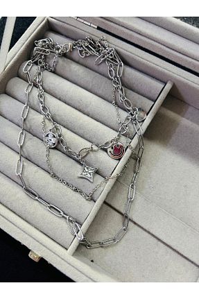 گردنبند استیل ( فولاد ) طوسی زنانه استیل (فولاد) COSİBELLA - کد 902254985
