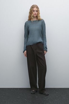 پلیور آبی زنانه Ajurlu Massimo Dutti - کد 896526822