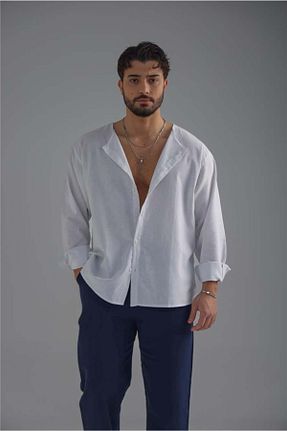 پیراهن سفید مردانه Asimetrik OUTFİT MAN - کد 902259864