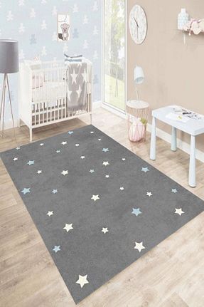 فرش بچه گانه آبی پلی استر Motto Rug Store - کد 329719635