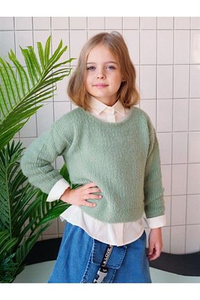 ست بالاتنه و پائین تنه سبز بچه گانه جین Hilal Akıncı Kids - کد 158690774
