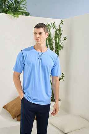 ست لباس راحتی آبی مردانه ساده KLY - کد 903829380
