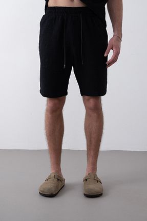 شلوارک و برمودا مشکی مردانه اورسایز İLKCET MODA - کد 902334020
