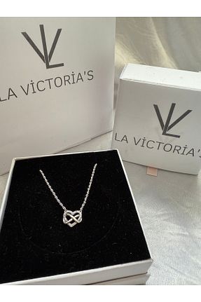 گردنبند نقره طوسی زنانه 925 عیار la victorias - کد 902347507