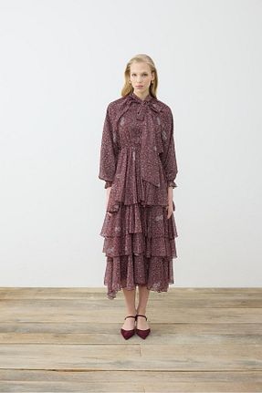 لباس زرشکی زنانه بافتنی TERZİ DÜKKANI - کد 902348023