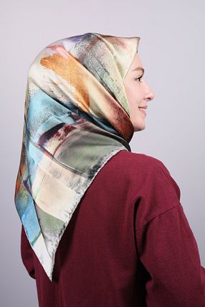 روسری رنگی پلی استر PİRAMİT - کد 750651477