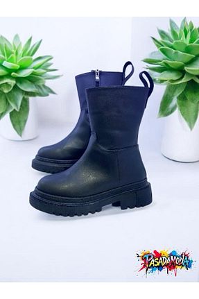 بوت / نیم بوت مشکی زنانه چرم مصنوعی PASADAMODA - کد 902360175