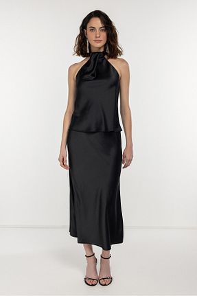 دامن مشکی زنانه پارچه boneqa barcelona - کد 902363630