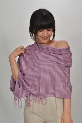 شال نارنجی زنانه ابریشم Harbiye Yöresel - کد 87059512