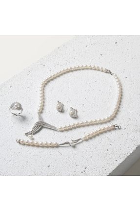 گردنبند نقره سفید زنانه 925 عیار OSMANLI DEĞERLİ TAŞ - کد 903855011