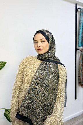 شال خاکی زنانه پنبه ای white stars - کد 902390819
