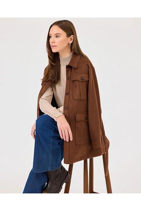 کت قهوه ای زنانه مخلوط پلی استر SEÇİL - کد 869817911