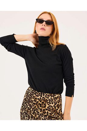 پلیور مشکی زنانه ساده SEÇİL - کد 902387269