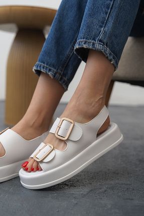 صندل سفید زنانه پاشنه تخت lavishoes - کد 902486870