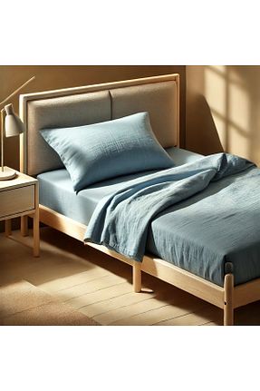 ست ملحفه تکنفره آبی کش دار Home - کد 902485625