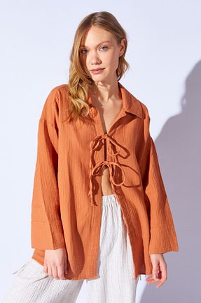 پیراهن قهوه ای زنانه اورسایز EDITION WOMAN - کد 891412282
