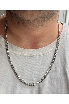 گردنبند استیل ( فولاد ) طوسی مردانه استیل (فولاد) Miyoste - کد 901587576