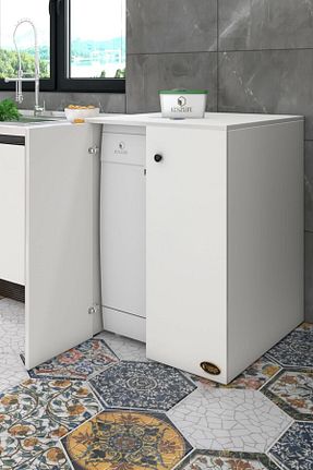 کابینت های آماده آشپزخانه سفید Suntalam Kenzlife - کد 90878040