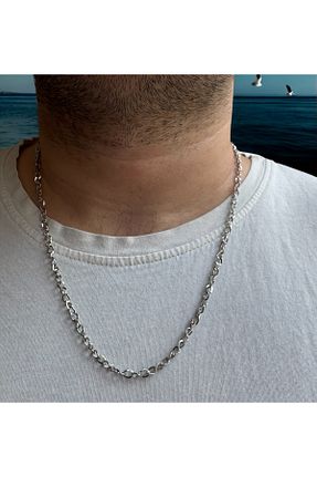 گردنبند استیل ( فولاد ) طوسی مردانه استیل (فولاد) Miyoste - کد 901534549
