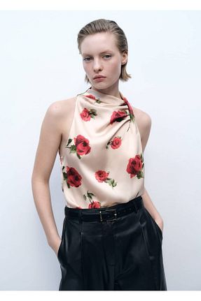 بلوز نباتی زنانه ساده MANGO - کد 902591541
