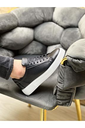 کفش اسنیکر مشکی مردانه چرم اصل ByItallanoshoes - کد 902599754