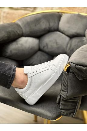 کفش اسنیکر سفید مردانه چرم اصل ByItallanoshoes - کد 902612506