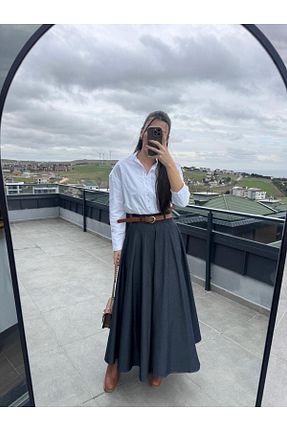 دامن سرمه ای زنانه جین perastore - کد 902614683