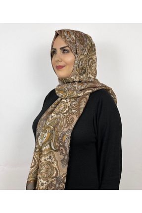شال قهوه ای زنانه پنبه ای MODA - کد 902612231