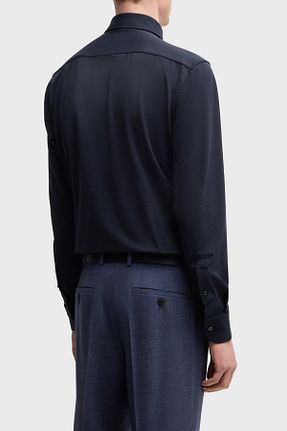 پیراهن سرمه ای مردانه اسلیم فیت BOSS - کد 902594012