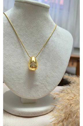 گردنبند استیل ( فولاد ) طلائی زنانه استیل (فولاد) naaksesuar - کد 902561645