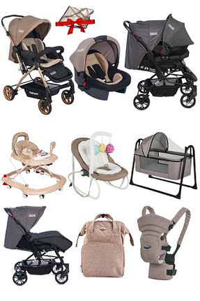 سیستم مسافرتی کالسکه کودک قهوه ای Yatış Pozisyonlu Calvin Baby - کد 904045672