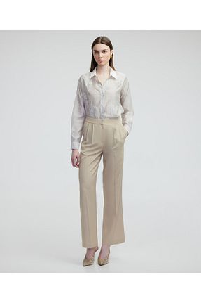 شلوار بژ زنانه مخلوط کتان MISS IPEKYOL - کد 902583975
